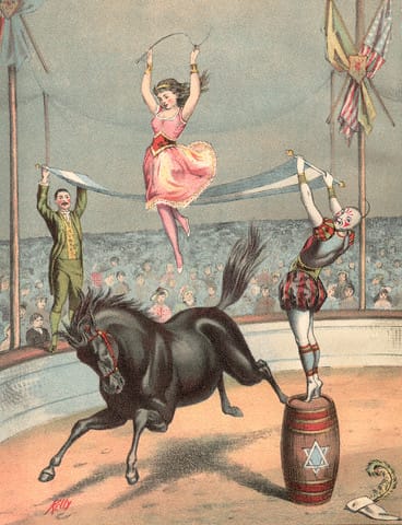 Illustration of a Circus Performer and Horse