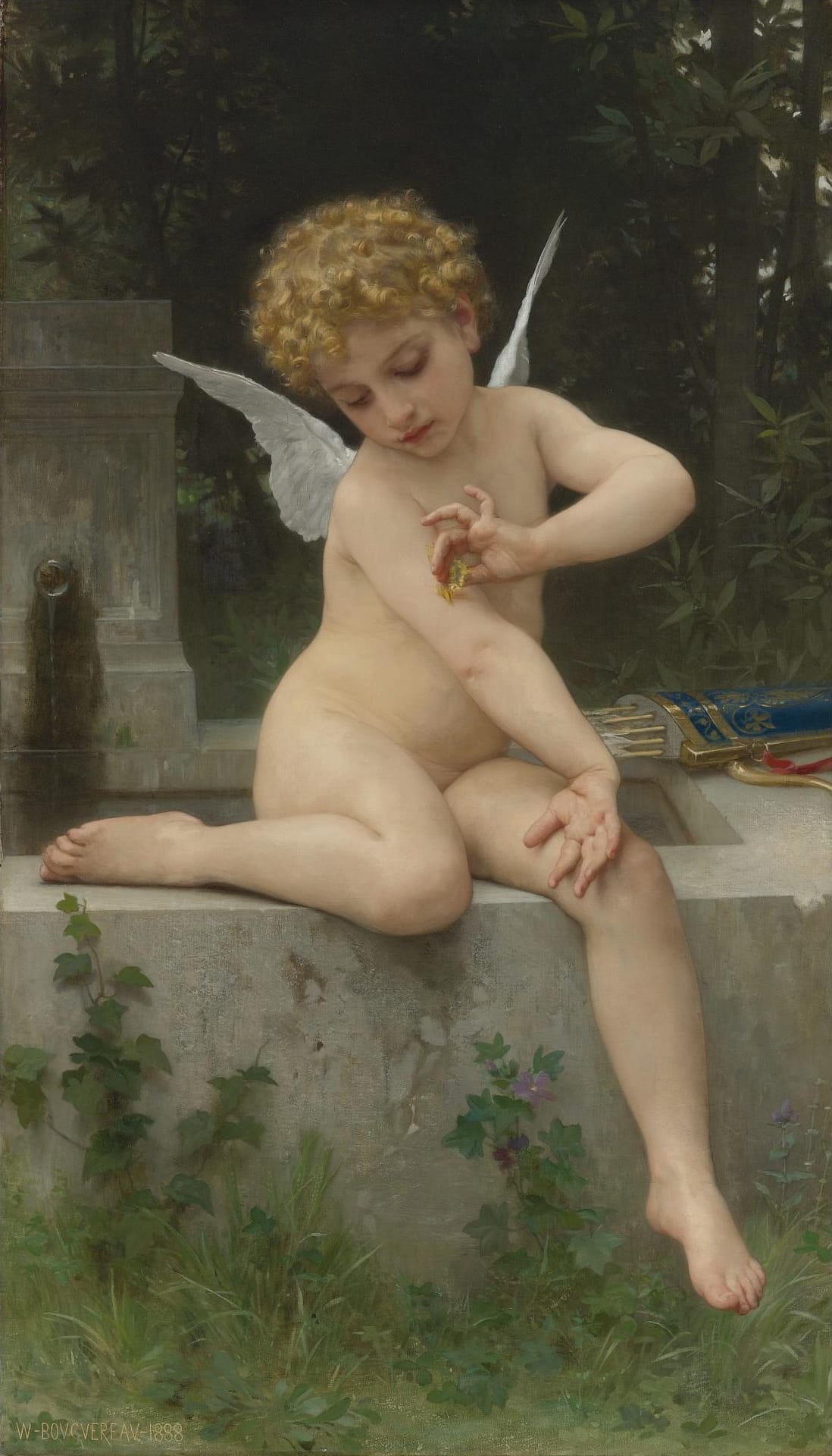 Cupid with a Butterfly by William Adolphe Bouguereau via Wiki Commons