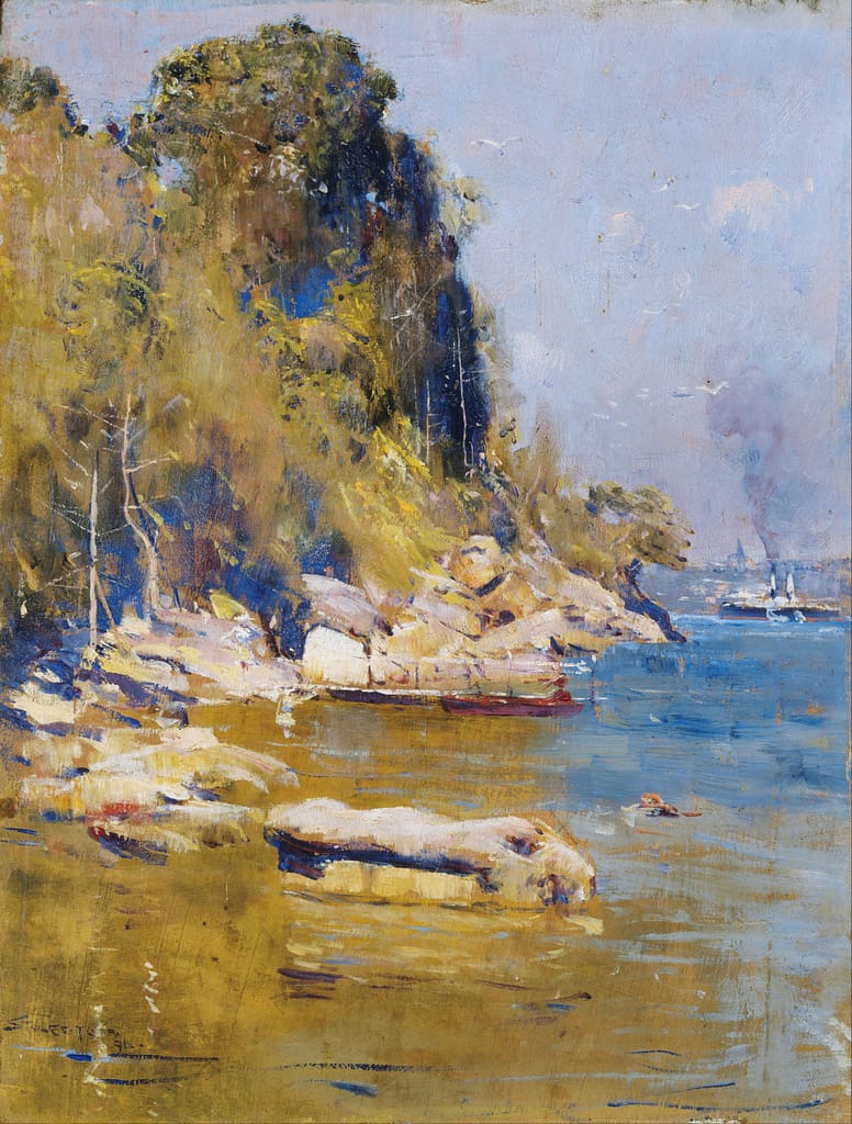 From My Camp (Sirius Cove) by Arthur Streeton via Wiki Commons