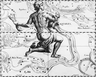 17th-Century Engraving of the Constellation of Aquarius