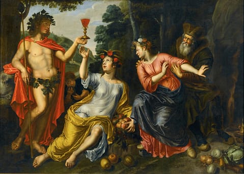 Bacchus, Ceres, Proserpina and Pluto by Pieter Van Lint via Wiki Commons